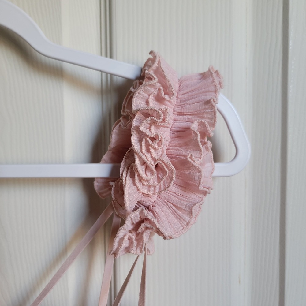Free People For The Frill Of It Bodysuit Pink‎ Ruffle Tulle Lace Size Medium - Picture 12 of 13